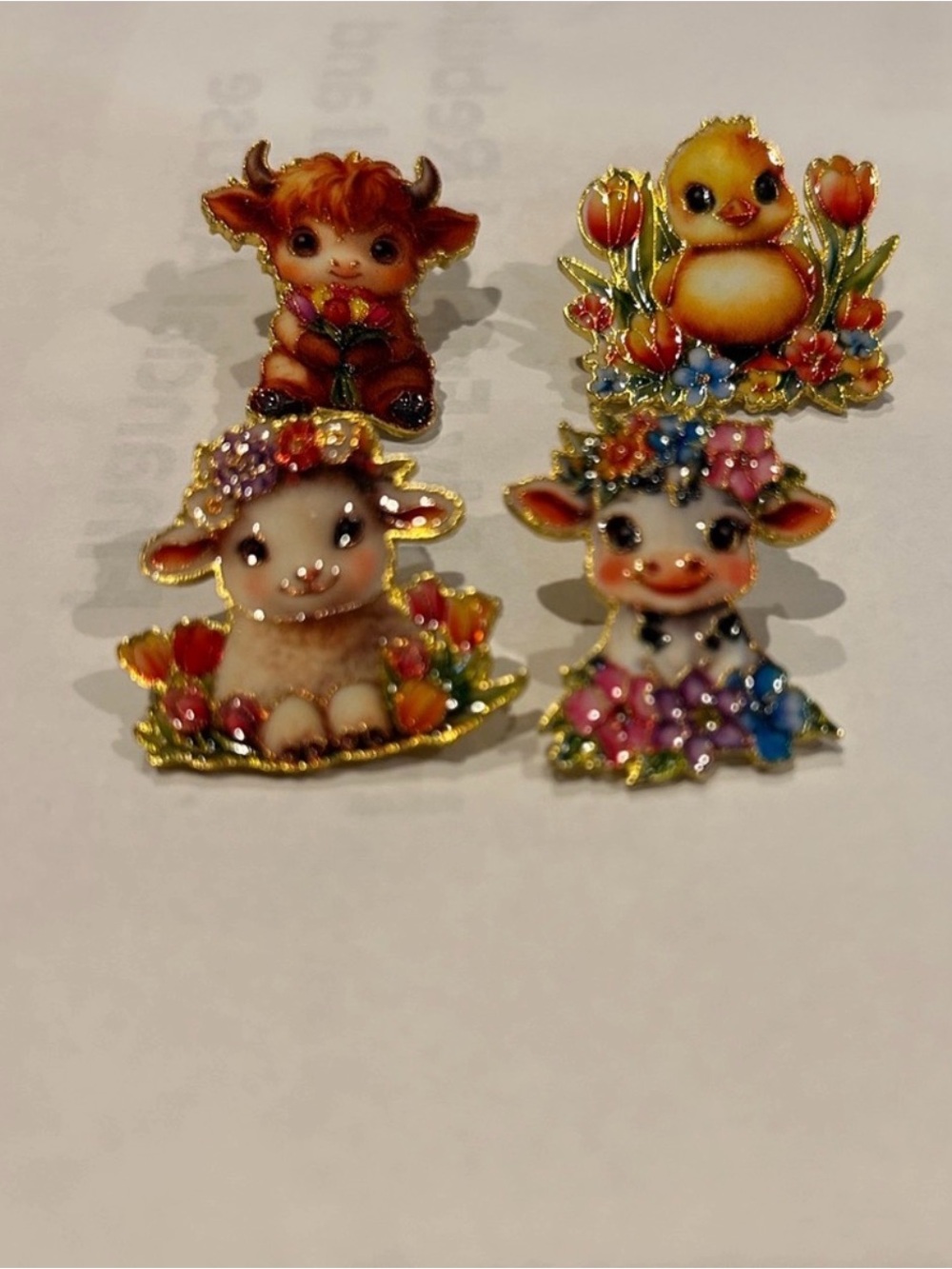 Cute Floral Assorted Baby Animal Pins - Picture 5 of 5